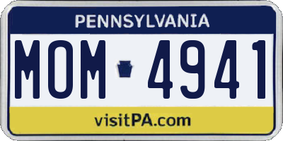 PA license plate MOM4941