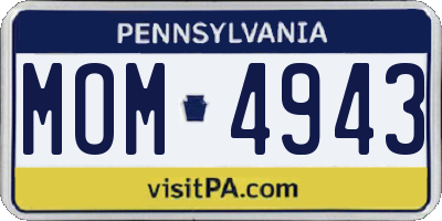 PA license plate MOM4943