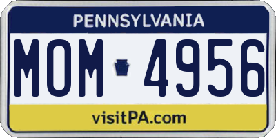 PA license plate MOM4956