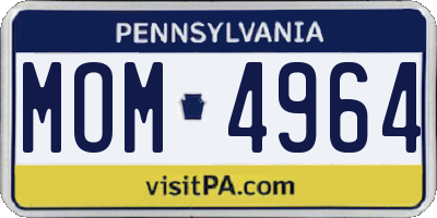 PA license plate MOM4964