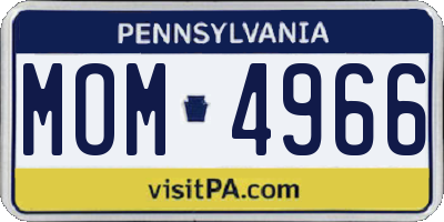 PA license plate MOM4966
