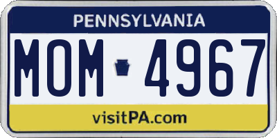PA license plate MOM4967