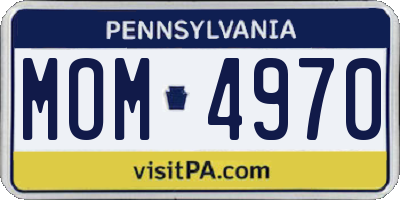 PA license plate MOM4970