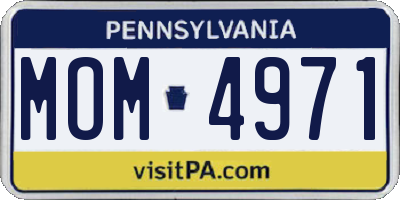 PA license plate MOM4971