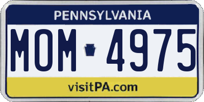 PA license plate MOM4975