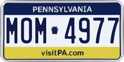 PA license plate MOM4977