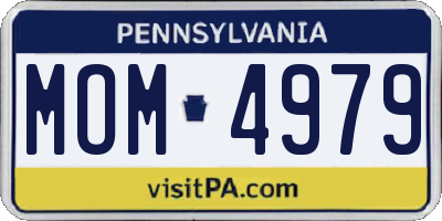 PA license plate MOM4979