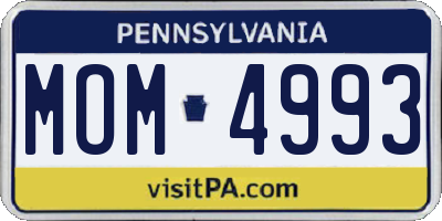 PA license plate MOM4993