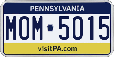 PA license plate MOM5015