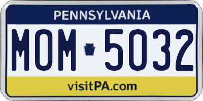 PA license plate MOM5032