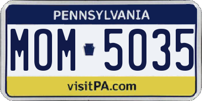 PA license plate MOM5035