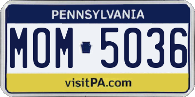 PA license plate MOM5036