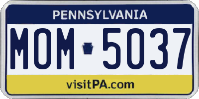 PA license plate MOM5037