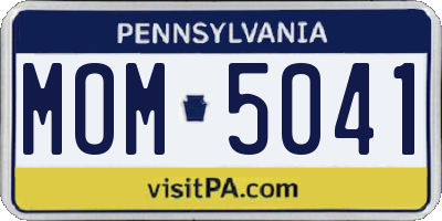 PA license plate MOM5041