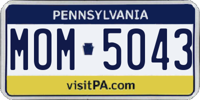 PA license plate MOM5043