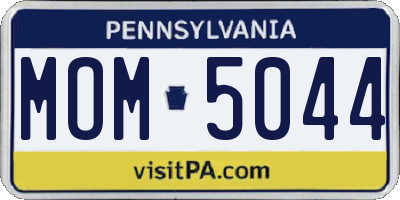 PA license plate MOM5044
