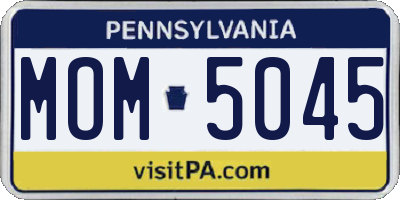 PA license plate MOM5045