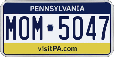 PA license plate MOM5047