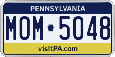 PA license plate MOM5048