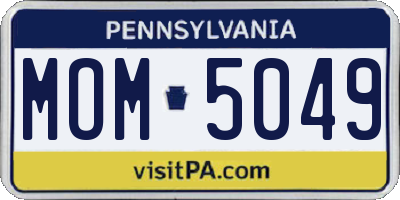 PA license plate MOM5049