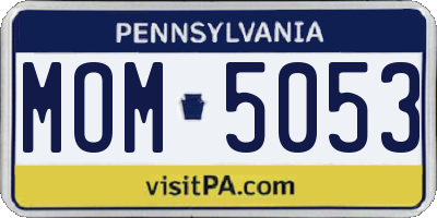 PA license plate MOM5053