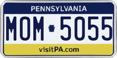 PA license plate MOM5055