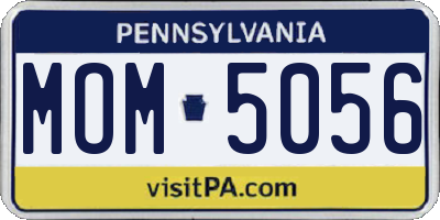 PA license plate MOM5056