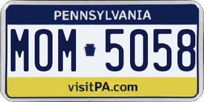 PA license plate MOM5058