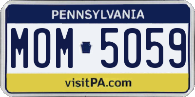 PA license plate MOM5059