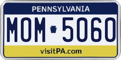 PA license plate MOM5060