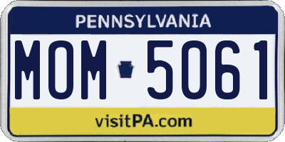 PA license plate MOM5061