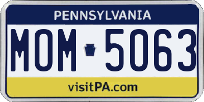 PA license plate MOM5063