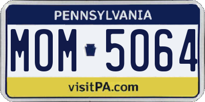PA license plate MOM5064