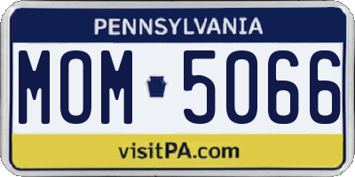 PA license plate MOM5066