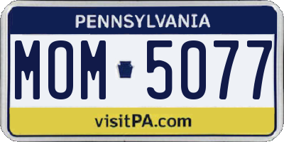 PA license plate MOM5077
