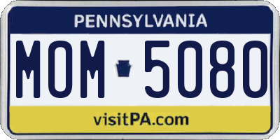 PA license plate MOM5080