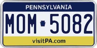 PA license plate MOM5082