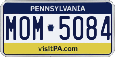 PA license plate MOM5084