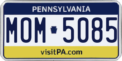 PA license plate MOM5085