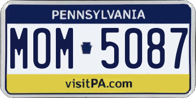 PA license plate MOM5087