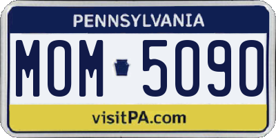 PA license plate MOM5090