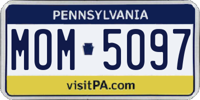 PA license plate MOM5097