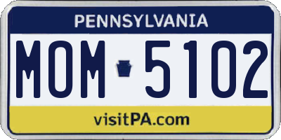 PA license plate MOM5102