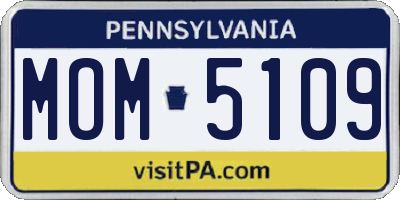 PA license plate MOM5109