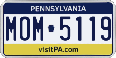 PA license plate MOM5119