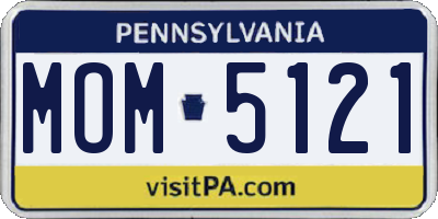PA license plate MOM5121