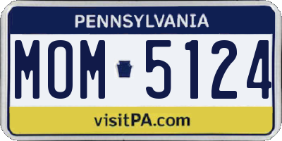 PA license plate MOM5124