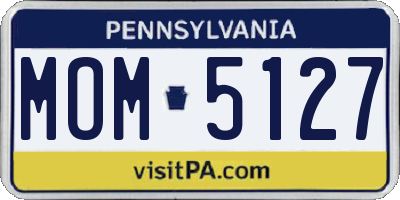 PA license plate MOM5127