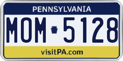 PA license plate MOM5128