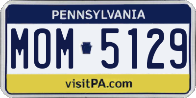 PA license plate MOM5129